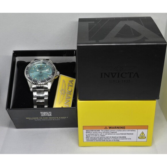 Invicta Pro Diver Anchoris Men\'s Watch 37.5mm Light Blue Dial Steel 48726 New main image 5